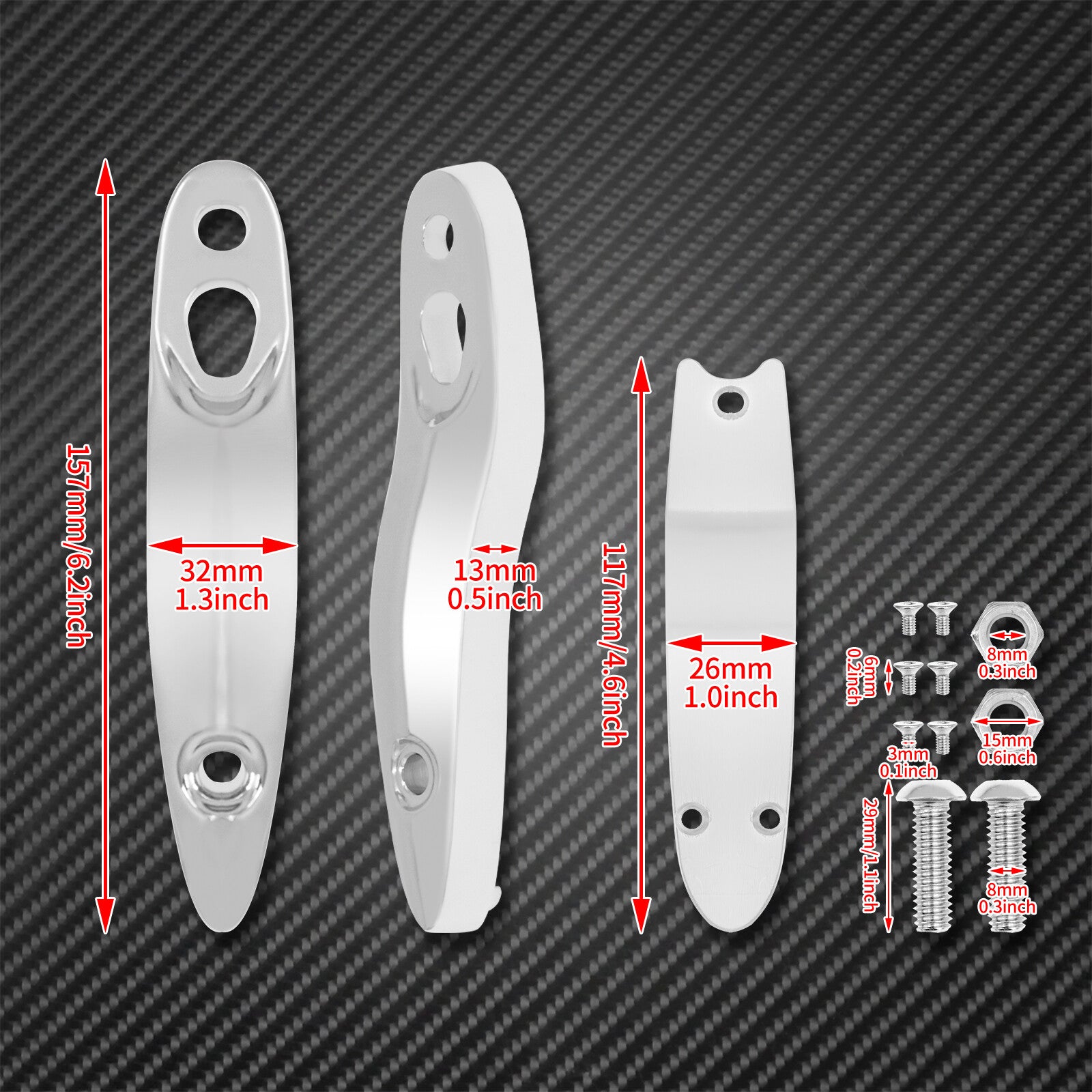 Chrome Rear Turn Signal License Plate Relocation Extension Kit Fit For Softail Q