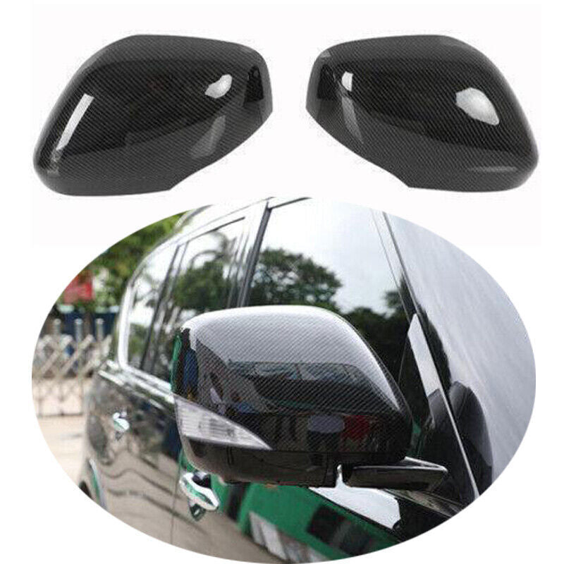 for Nissan Armada 17-24 ABS Carbon Fiber Exterior Rear View Mirror Cover Trim 2X