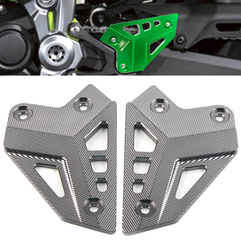 Grey Footrest Rear Heel Plates Guard Protector for KAWASAKI Z900 2017-2023 2021