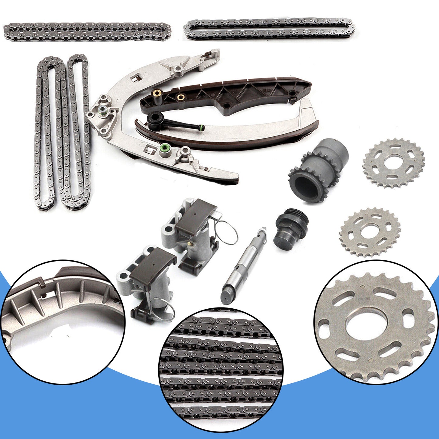 12-piece timing chain kit for E38 E39 E53 M62-X5/540i/740iL 11311741746- n