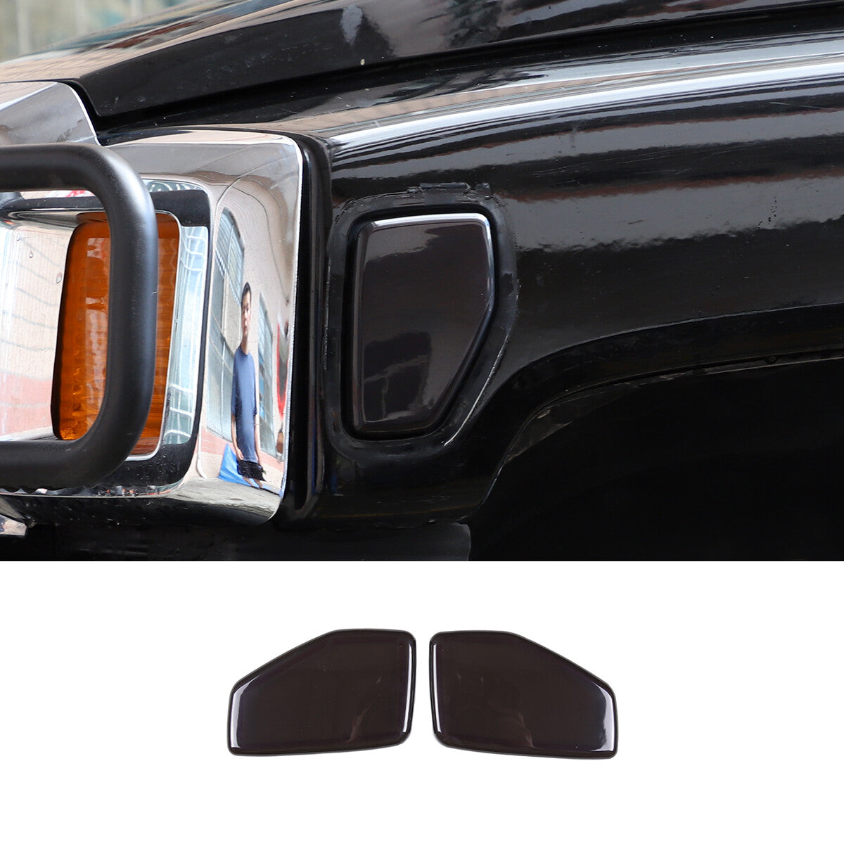2-Pack Smoked Front Turn Signal Light Shielding Covers for Humme-r H3 05-09- n
