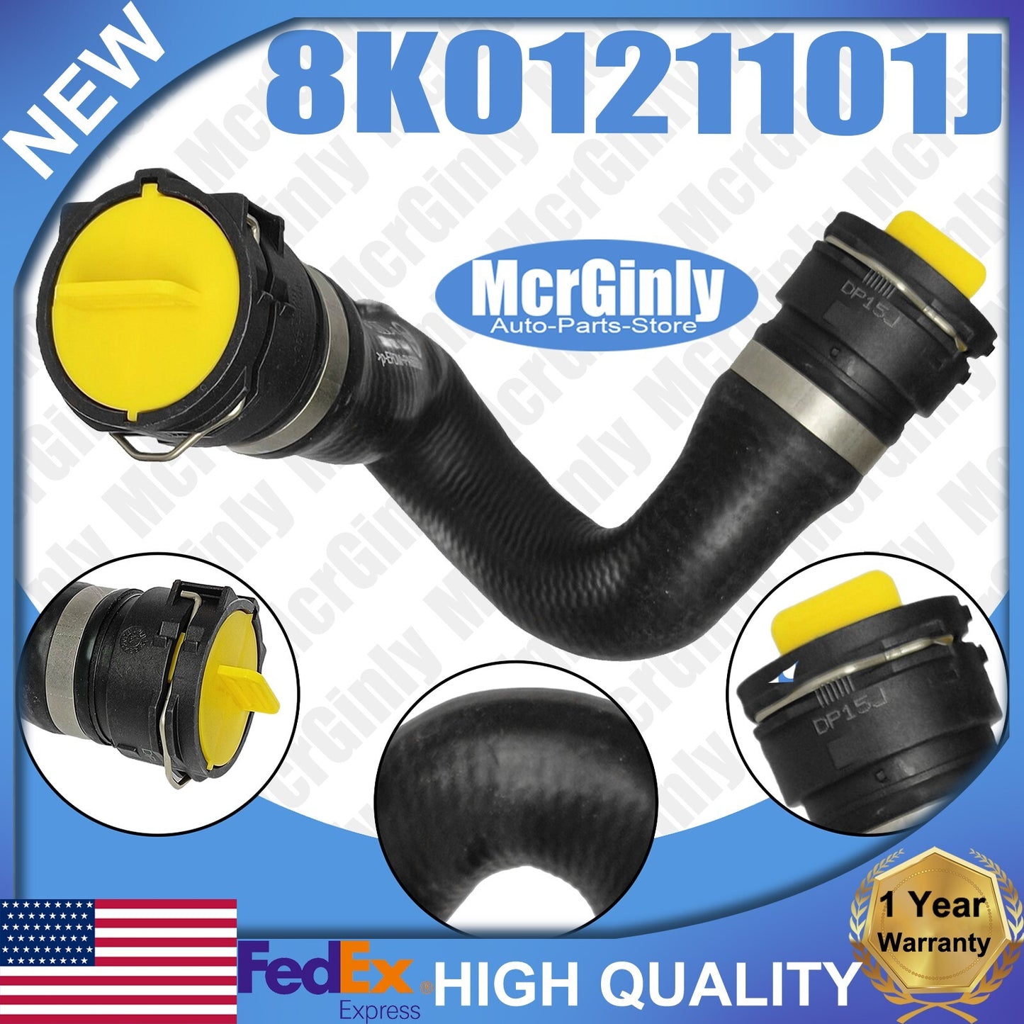 engine coolant hose with coupling suitable for Audi A4 S4 A5 S5 #8K0121101J- n
