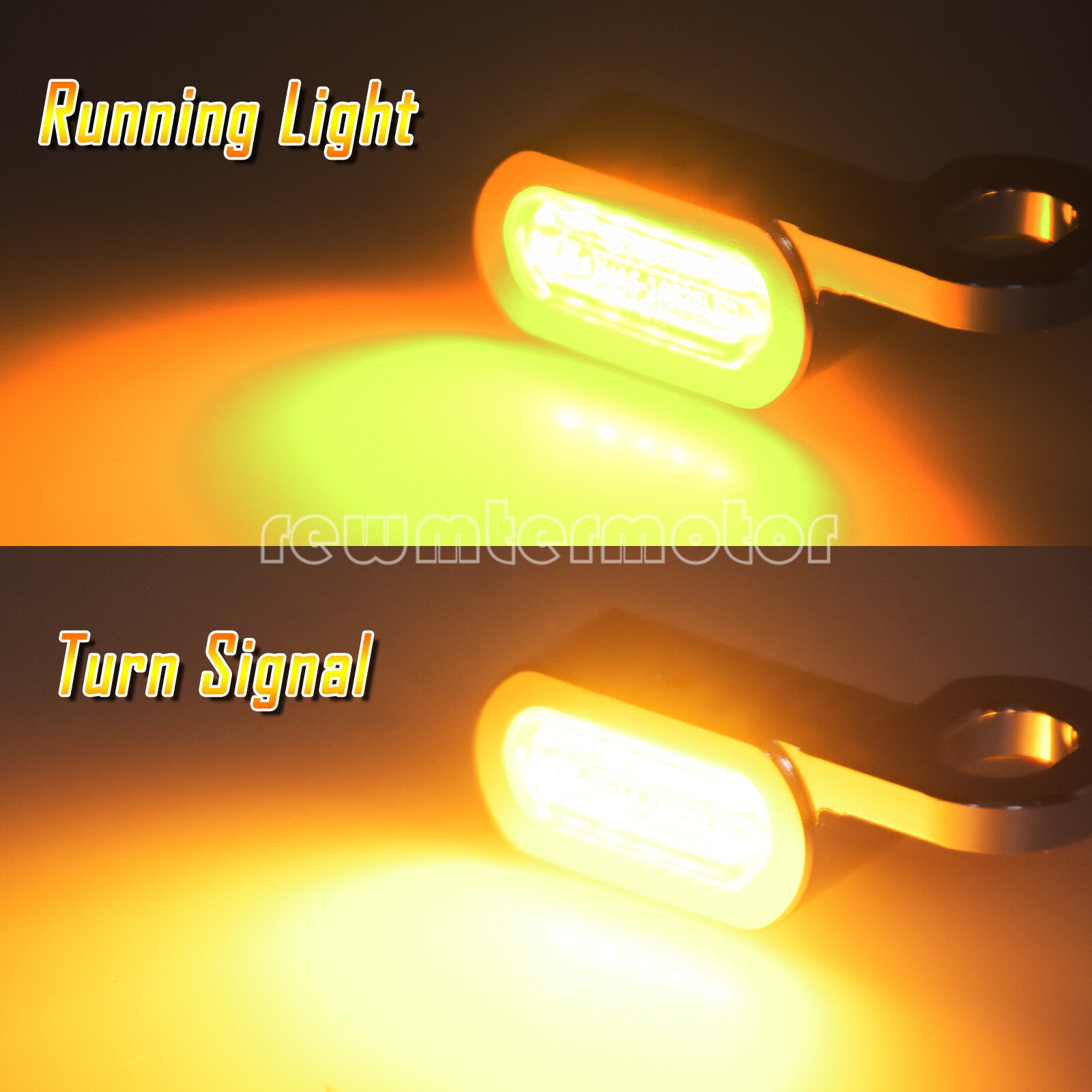 2X Chrome LED Turn Signal Indicator Running Light Fit for Harley Touring Softail Q