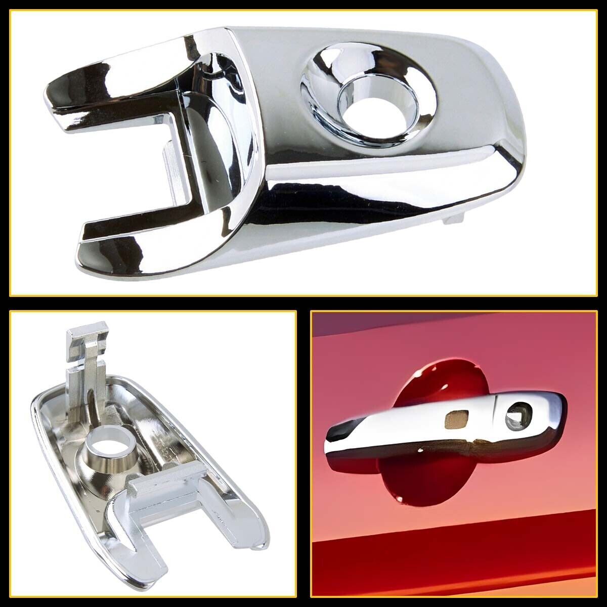 1PC Front Left Chrome Exterior Door Handle Lock Cylinder Cap for Ford Explorer