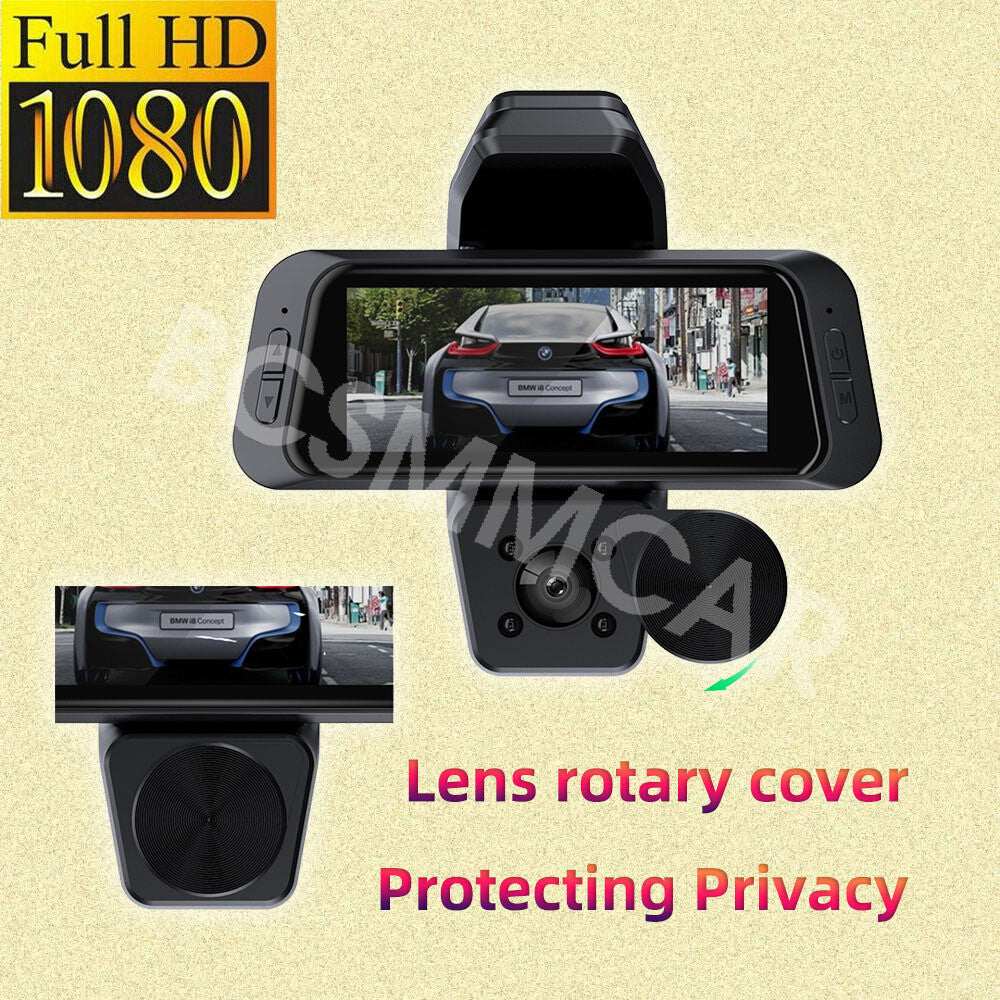 Dual Lens Car Dash Cam HD 1080P Front/Rear/Inside Video Recorder Camera G-Sensor
