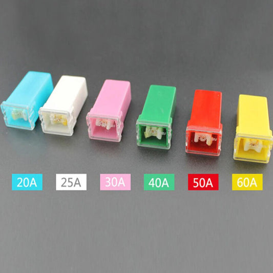30-pack automotive blade fuse accessories, 20A, 25A, 30A, 40A, 50A, 60A, suitable for marine and motorhome applications.