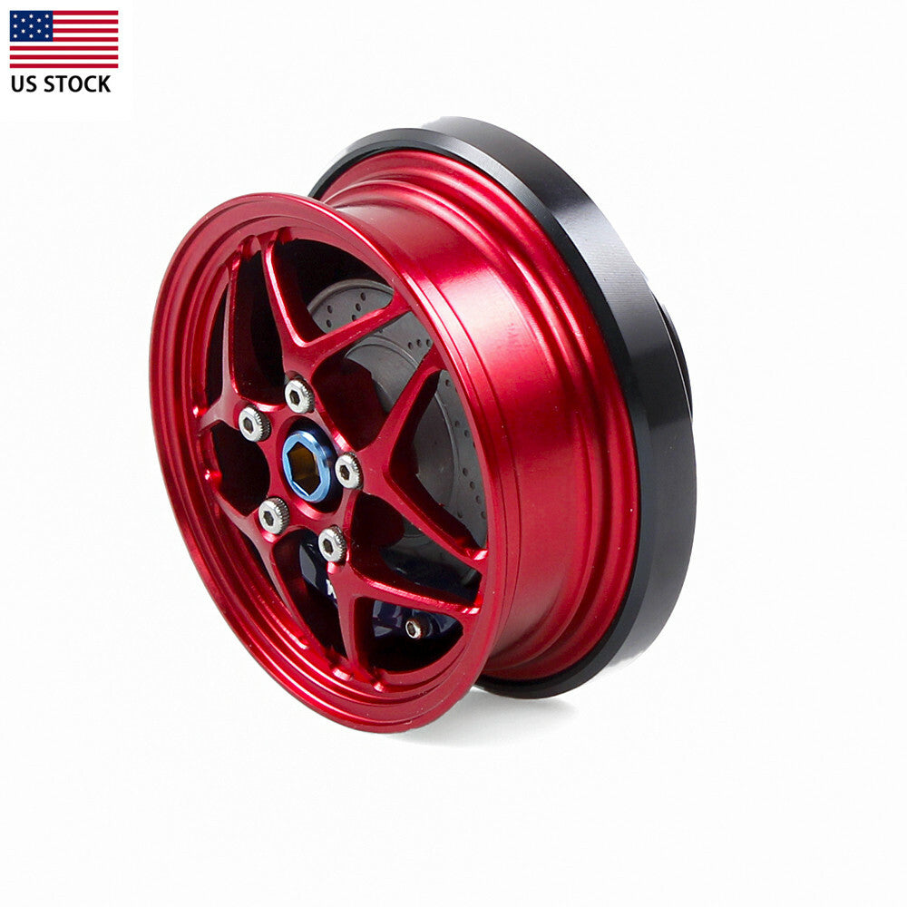 For Wheel Hub Style Aluminum Gunmetal Engine Oil Cap Filler Cover Q