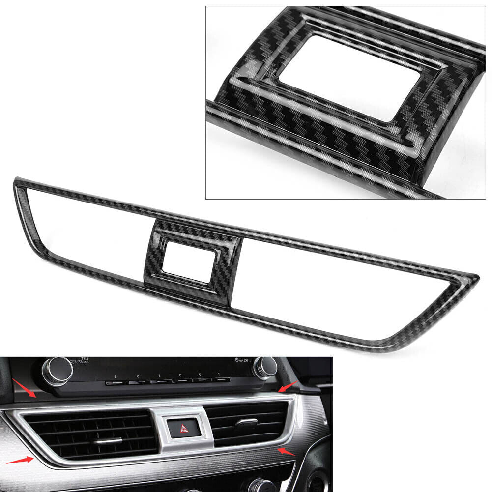 Carbon Fiber Center Dashboard Air Vent Outlet Cover Fit for Honda Accord 2018 ABS