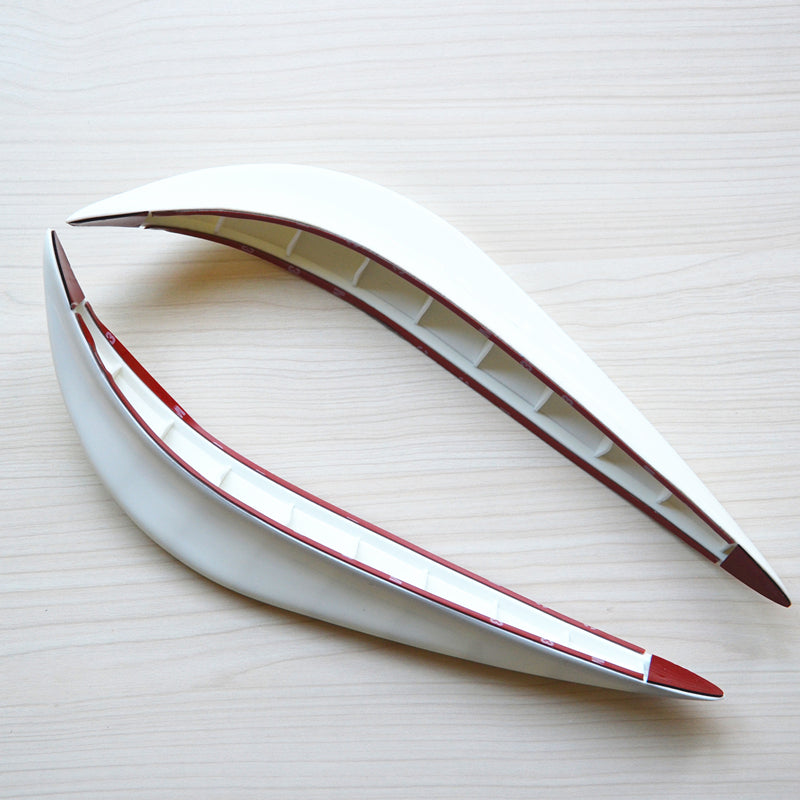 2xWhiteCar Bumper Protector Exterior Streamline Anti-rub Crash Strip Cover Pad