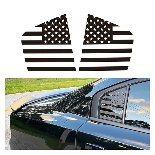 Pre-Cut Quarter Window American Flag Decal Stickers For 2011-2022 for Dodge for Charger