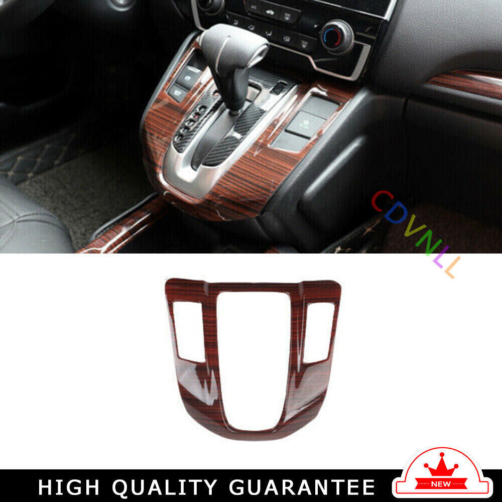 Console Gear Shift Frame Cover Trim for Honda CRV CR-V 2017-2022 Red Wood Grain