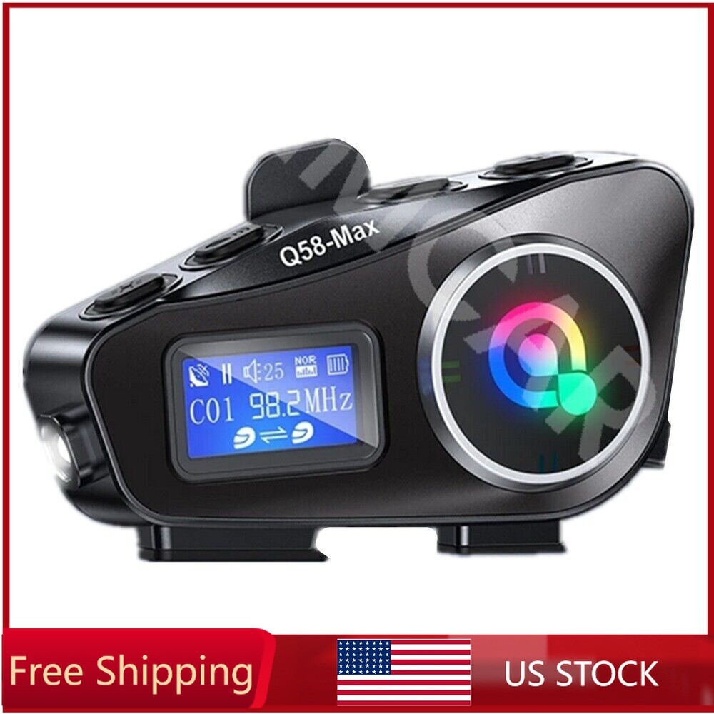 Bluetooth Headphone Motorcycle Helmet Intercom Headset FM Radio Waterproof New n