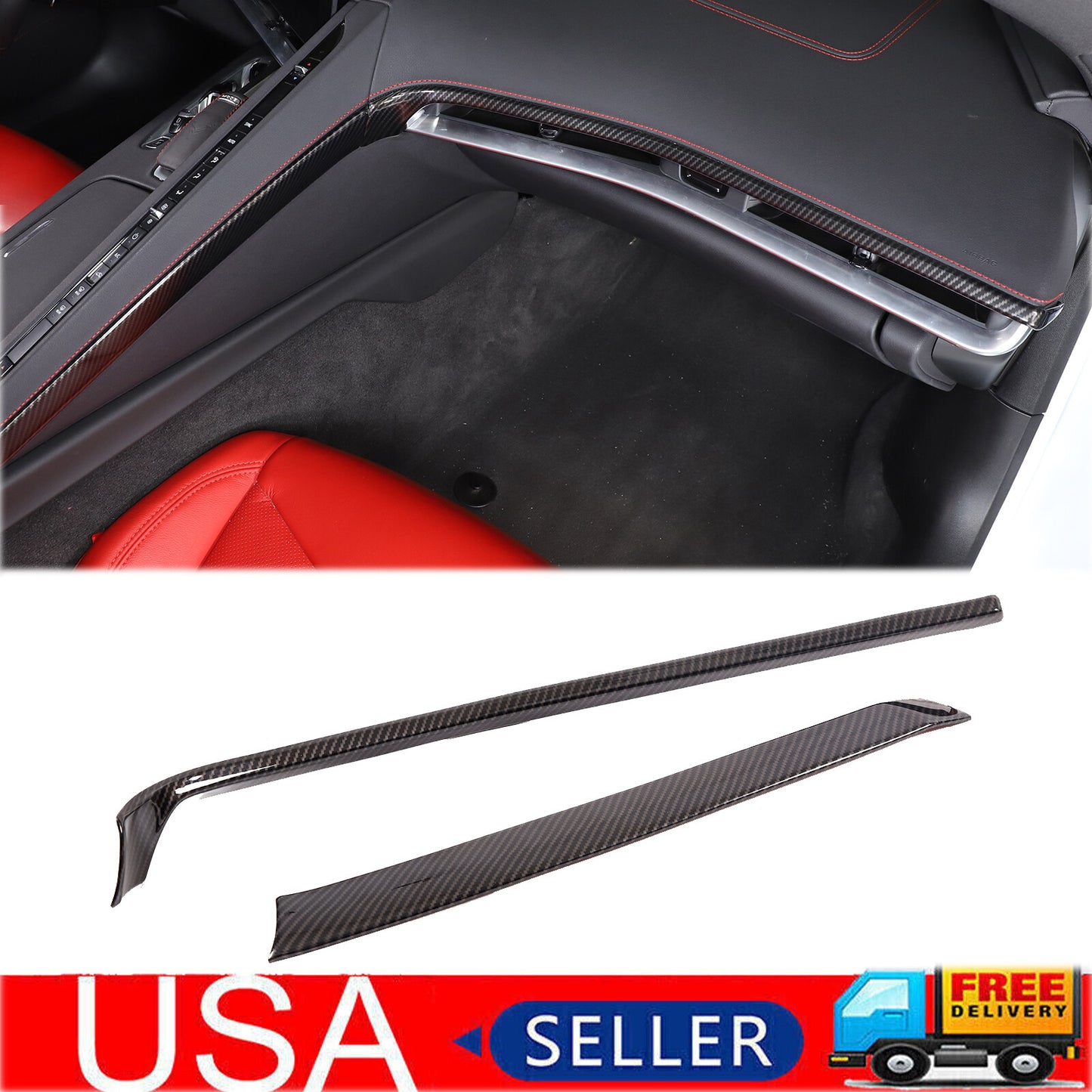 4-Piece Air Conditioning Switch CD Button Knife Cover Trim for Corvette C7 2014-2019- v