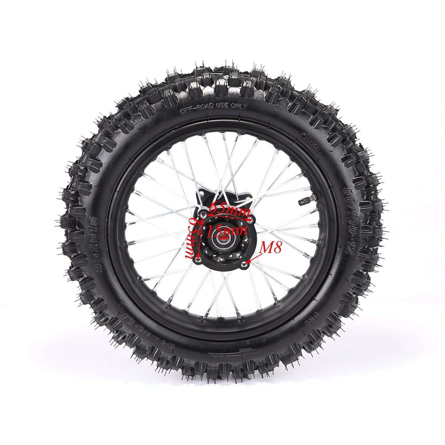 60/100-14 + 80/100-12 front and rear tires and rims CRF 110 SSR Apollo 125 Pit bicycle