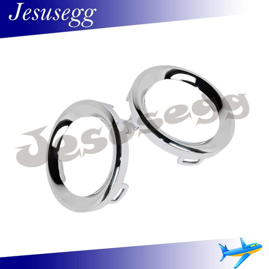 Pair Fog Light Trim Driver+Passenger Side Chrome Fit for Jeep Renegade 2019-2021 Q