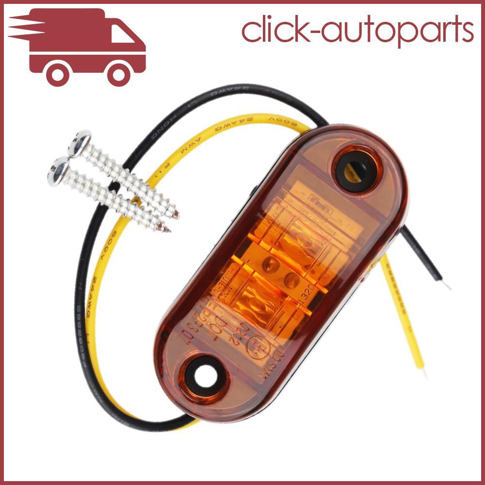 LED Side Marker Light Indicator Yellow Truck Trailer Clearance Lamp With Screws Q