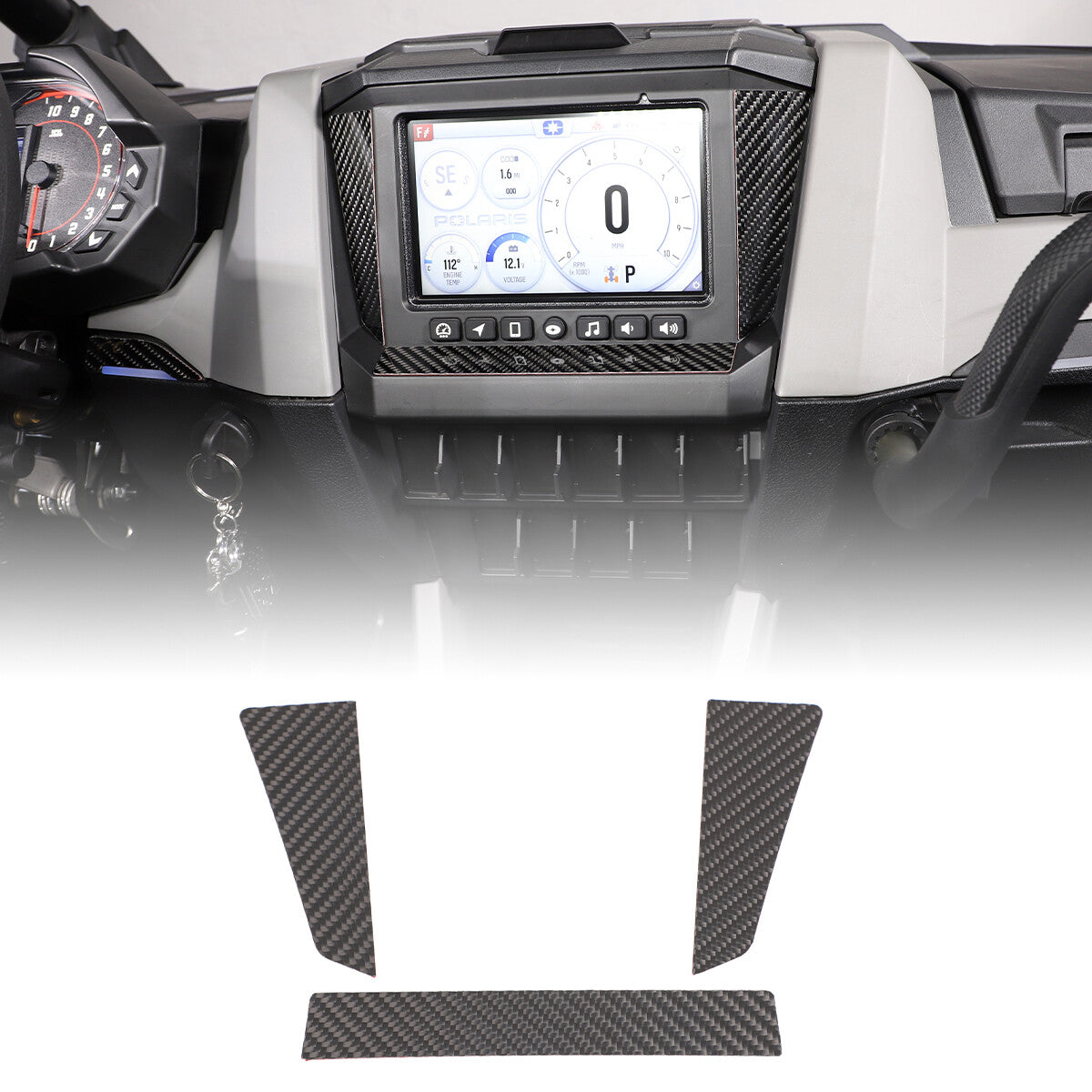 Carbon fiber display panel trim for Polaris RZR PRO XP Ultimate 2021+ accessories - n