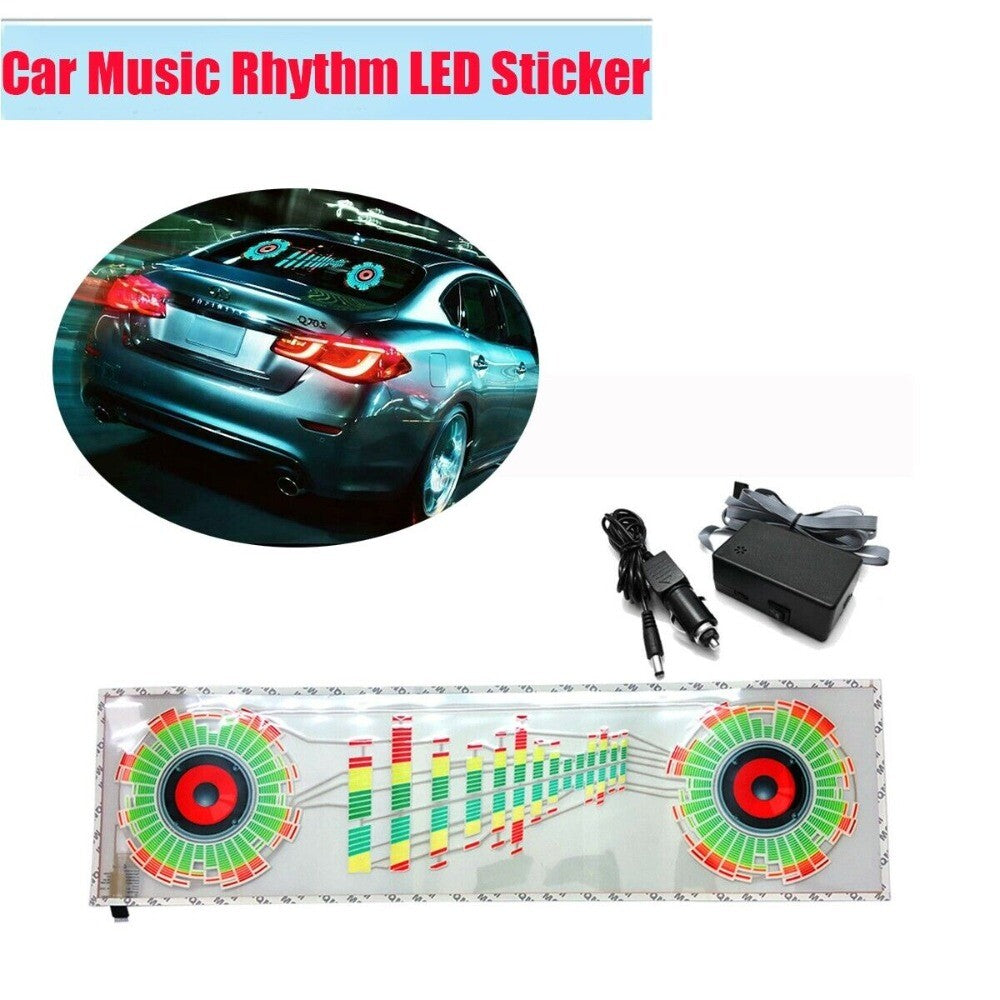 Car Rear Windshield Music Rhythm LED Light Sticker Sound Activated Equalizer 5W. n