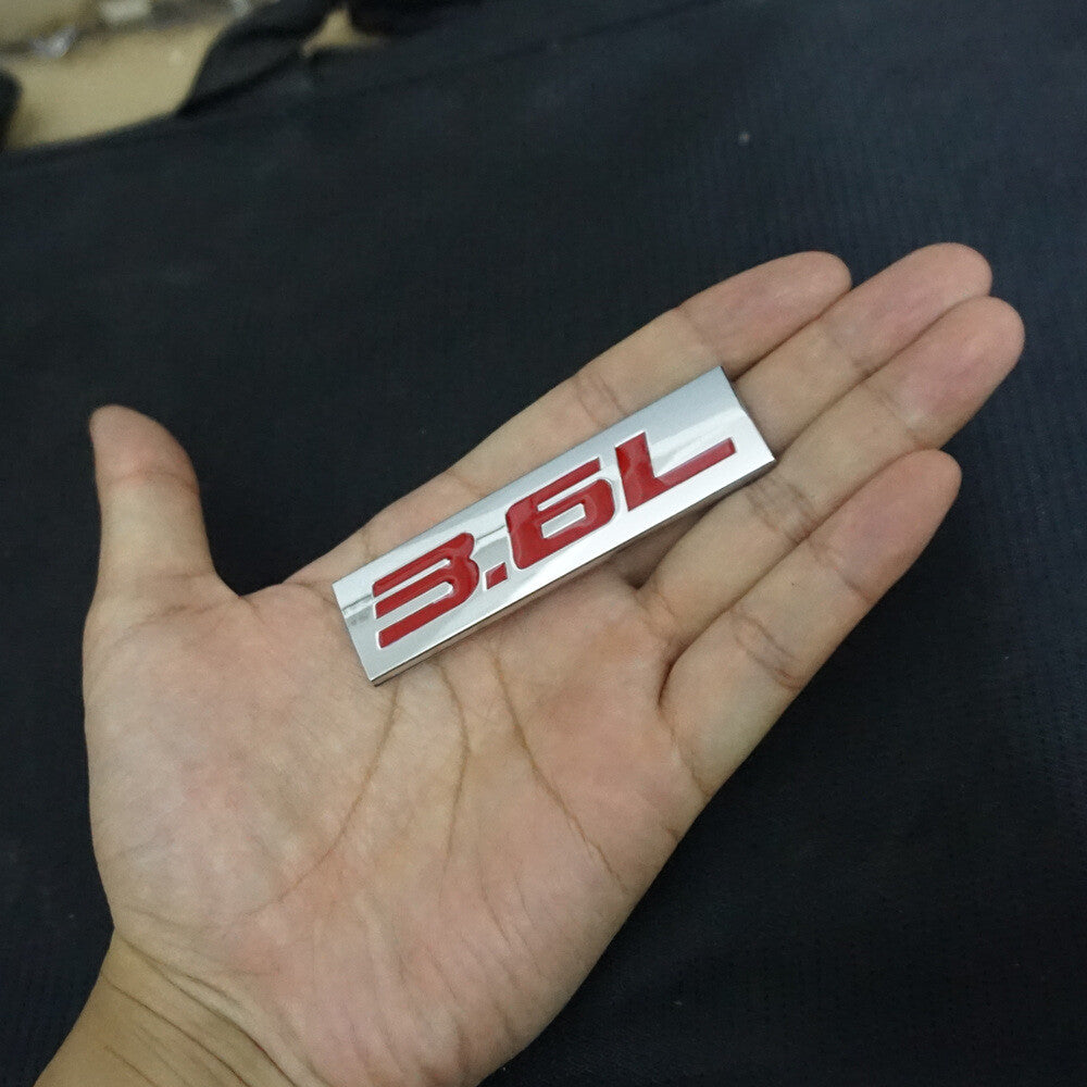 2x Chrome Red 3.6L Metal Emblem Sticker Decal Badge Diesel su Engine v6 Limited