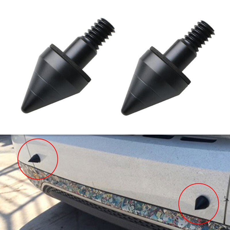 2x Car Black Aluminum Bumper Spike Tip Nail Guard Collision Protector for Smart