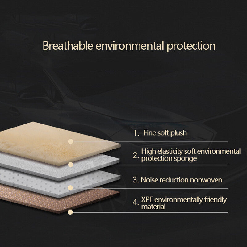 3pcs Car SUV for Seat Warming /Mat with Rabbit Fleece Design, Winter Beige - n