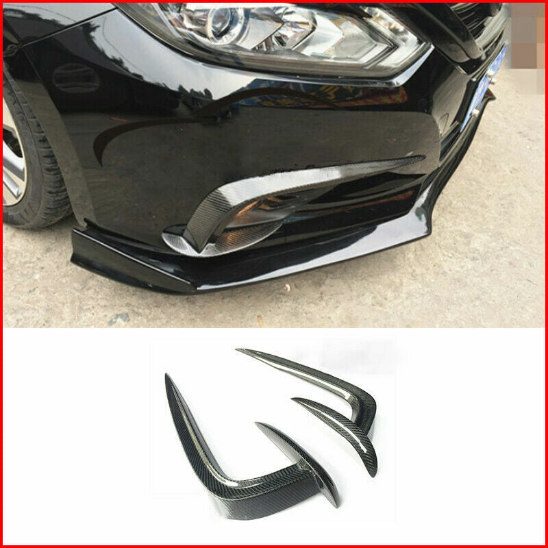 for Nissan Teana Altima 2016-18 Real Carbon Fiber Front Fog Light Strip Trim Kit