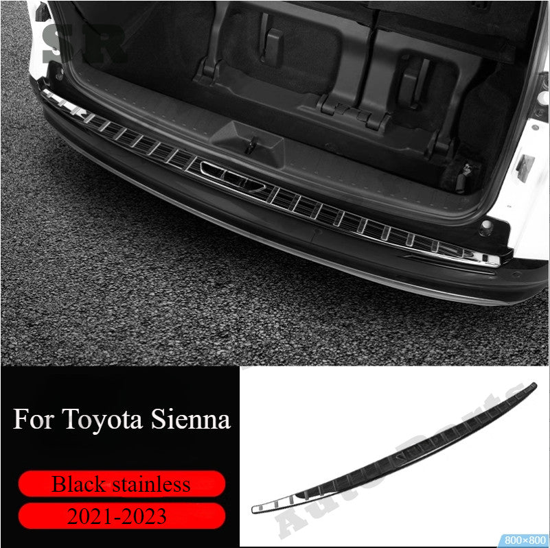 Black stainless Rear Bumper Protector Cover 1pcs for Sienna 2022-2024 B n