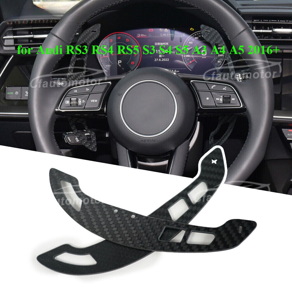 2 Sets Magnetic Carbon Shift Paddles for Audi RS3 RS4 RS5 S3 S4 S5 A3 A4A5 2016+