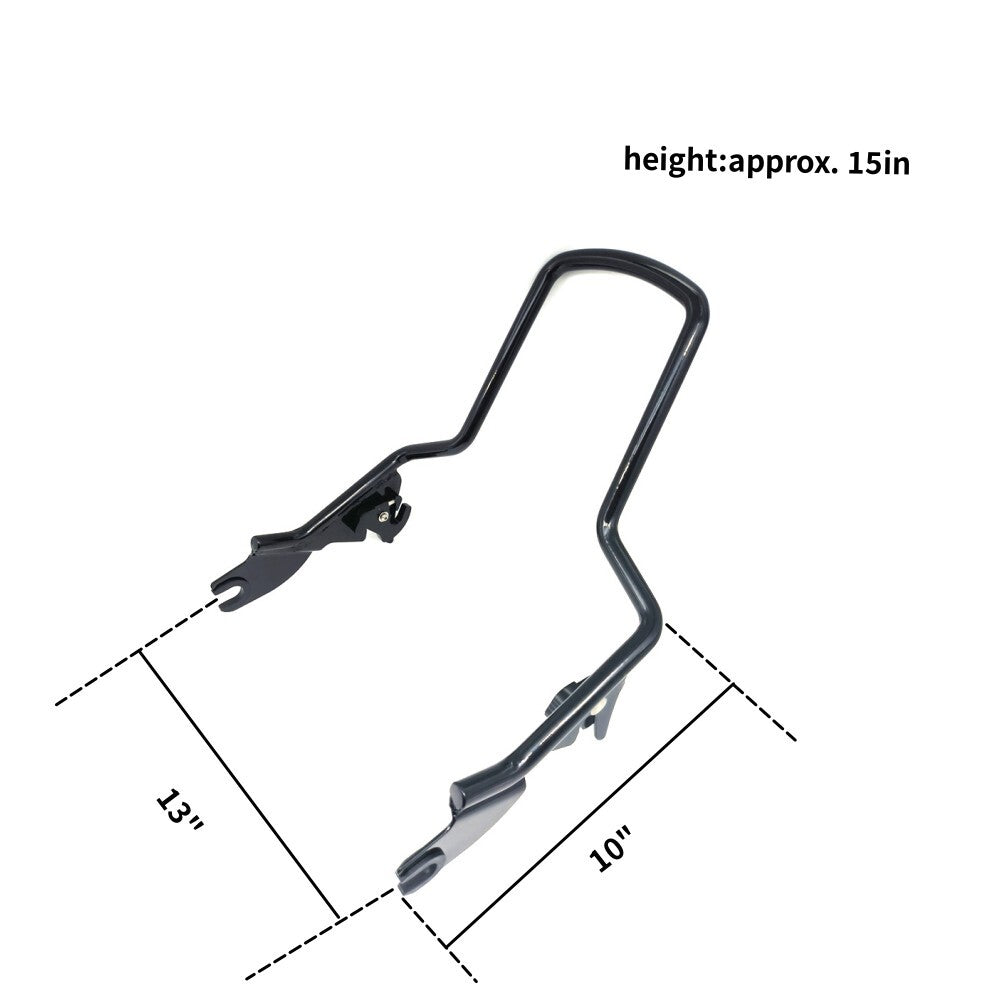 Motorcycle backrest Sissy bar rack fits for Harley Street Glide Road King in black.