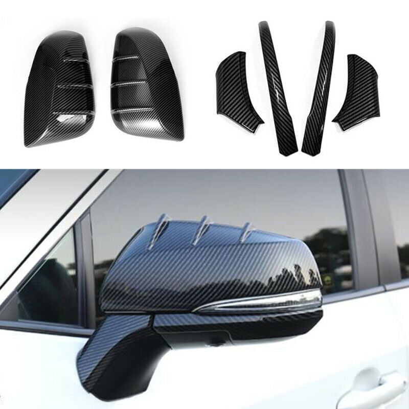 for Toyota Highlander 2021-24 Carbon Fiber Side Rearview Mirror Cover Trim 6PCS