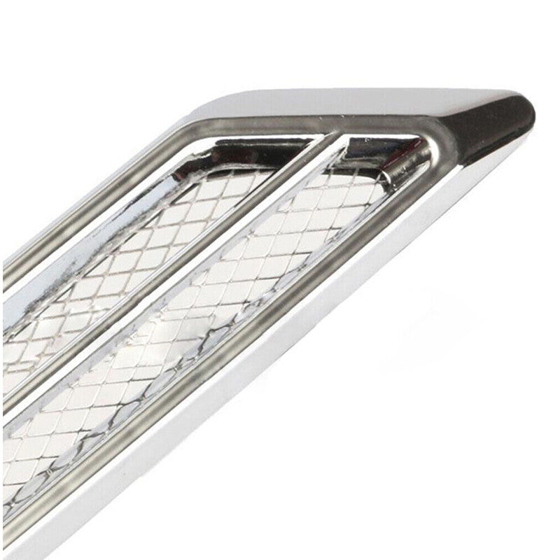 2pcs Car Hood Vent Air Flow Intake Chrome Grille Side Scoop Hood Cover Parts v