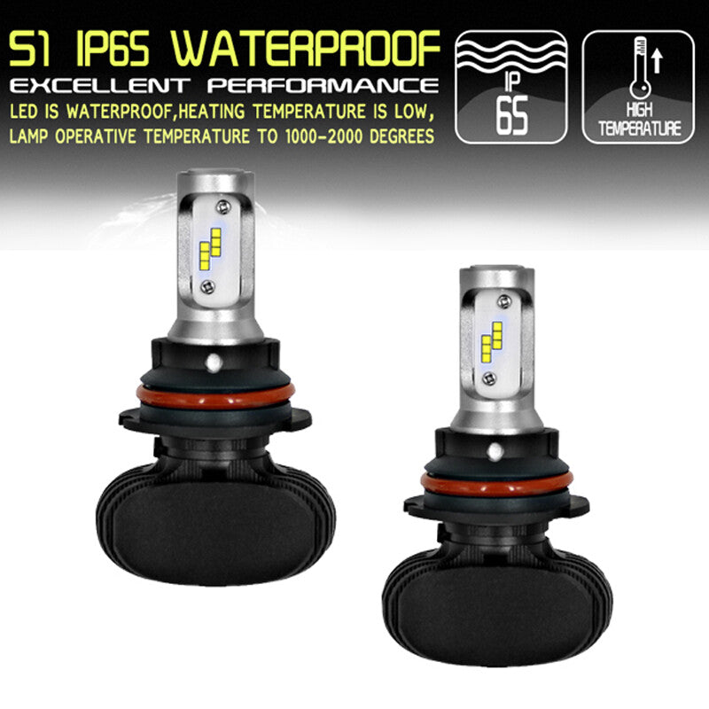 2-pack DC9-32V 8000LM 9004 HB1 Car SUV LED Headlights High and Low Beams 6000K 25W/Bulbs n