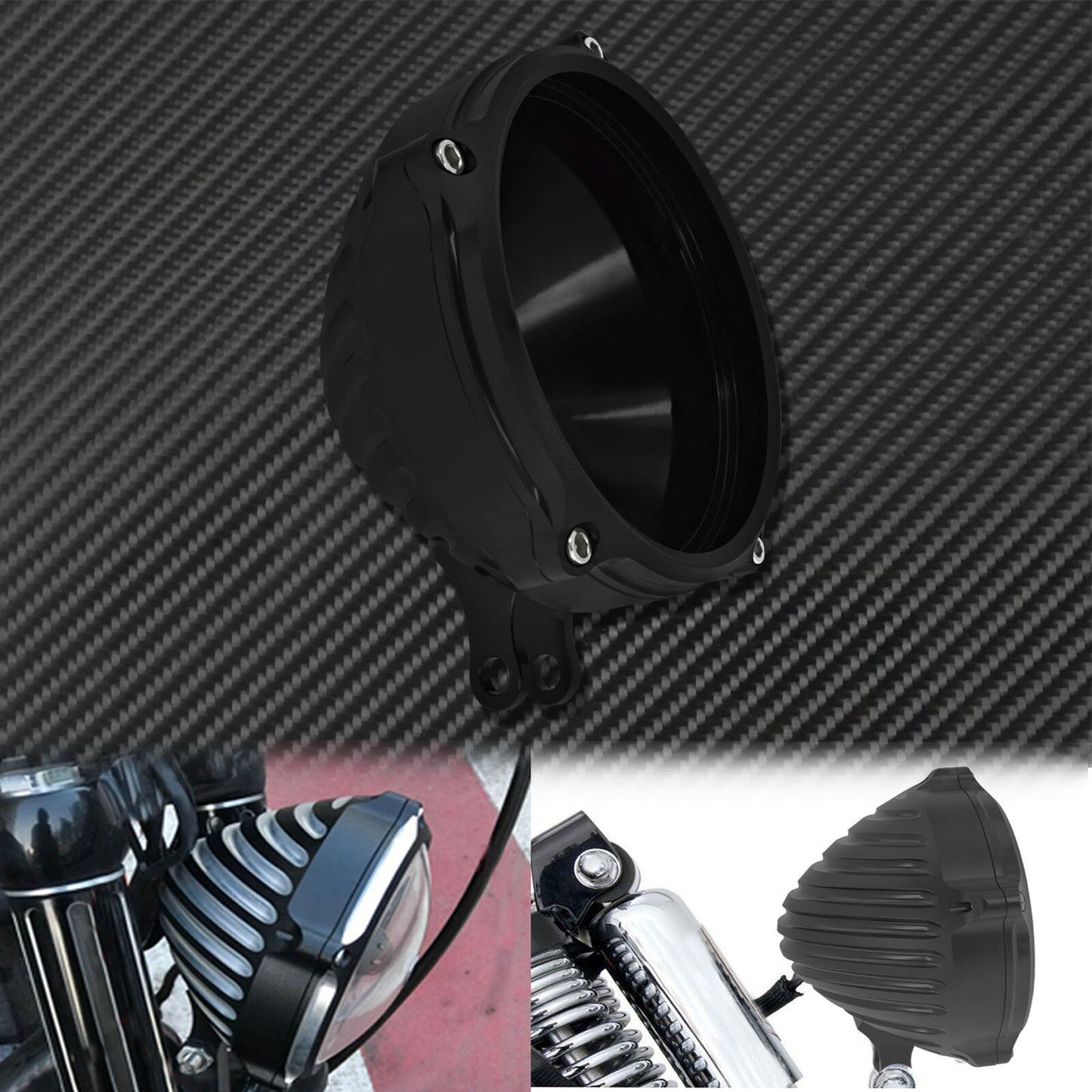 5.75'' CNC Headlight Cover With Bottom Mount Configuration Fit For Dyna Softail Q
