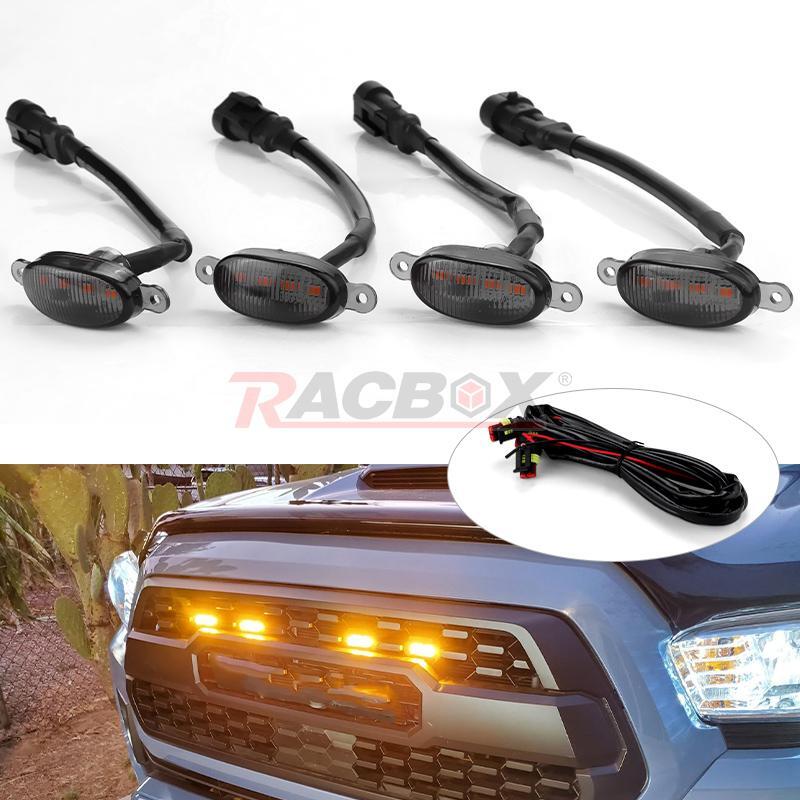 4PCS Style Front Grille Amber LED Light Driving Lamps for F150 F250 F350