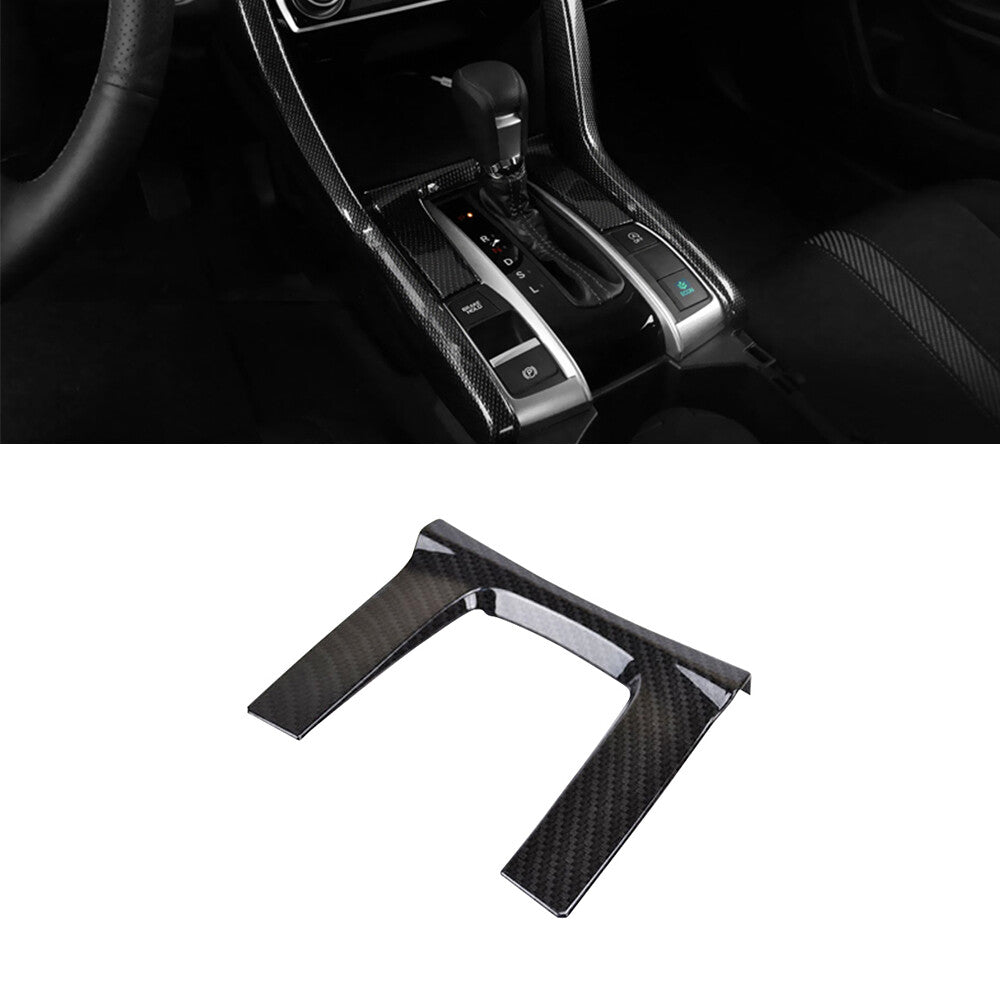 Shift Interior Gear Cover Panel Trim Carbon Fiber for Civic 10th 2016-2019