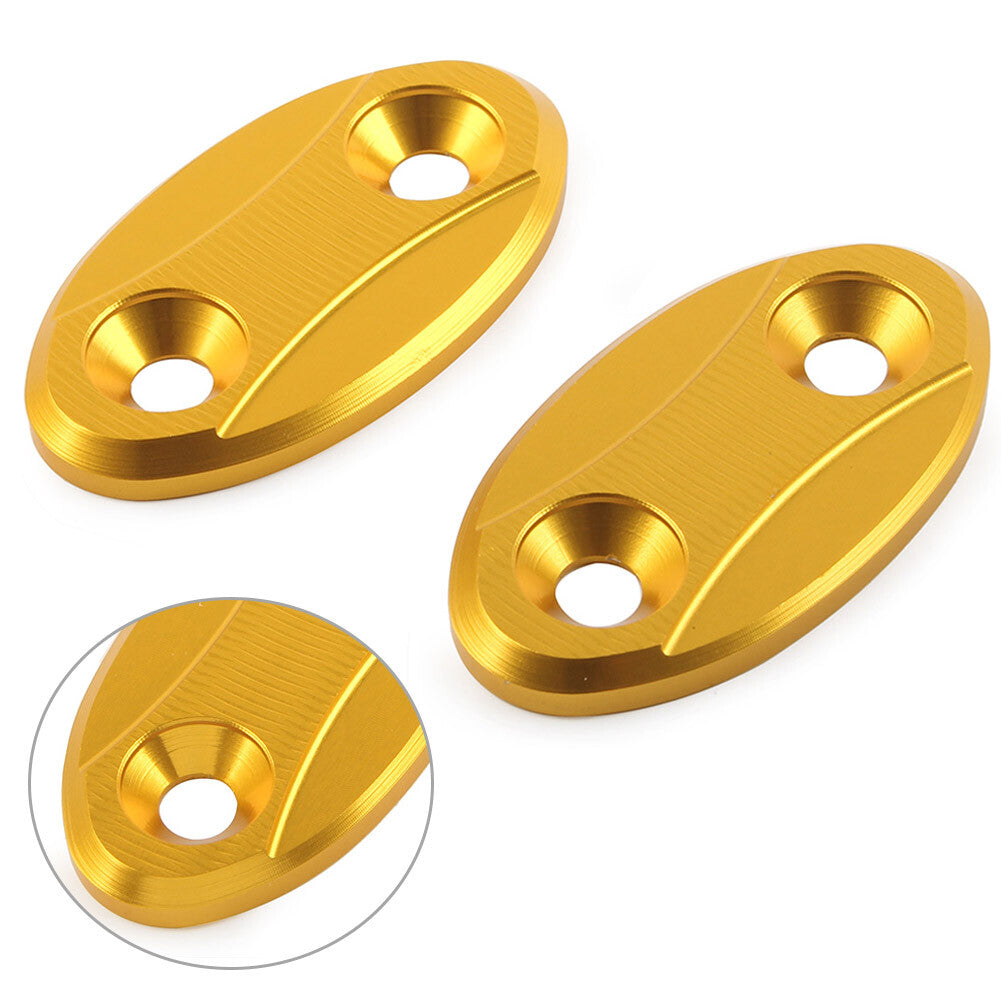 for BMW S1000RR 2009-2018 Rearview Mirror Block Off Base Plates Cover Gold Pair