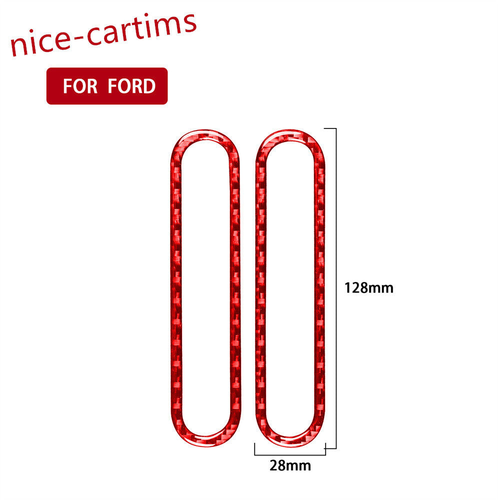 Red Carbon Fiber Front Door Air Vent Outlet Ring Cover for Ford F150 FX4 2004-08