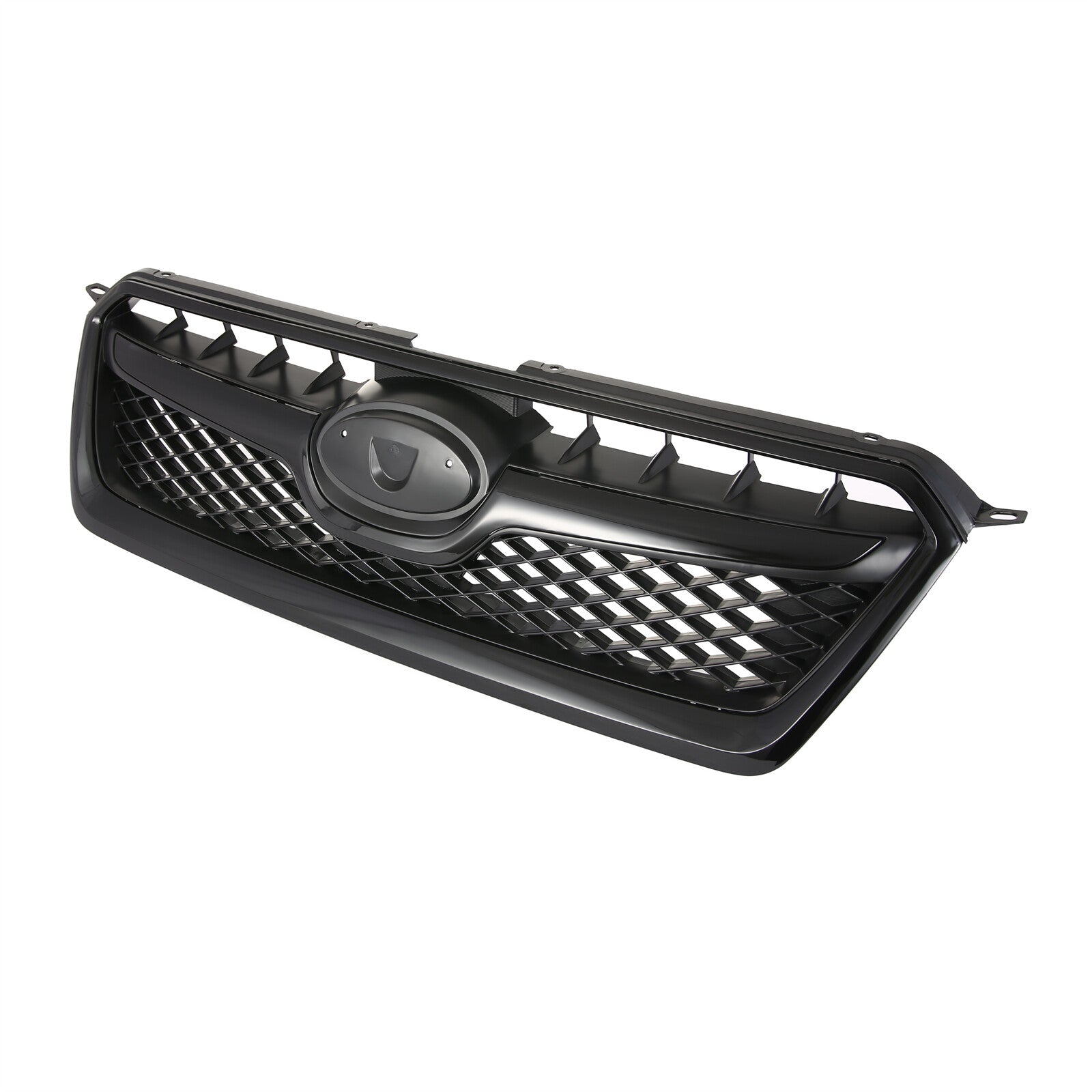 Front Bumper Grille Fits 2013 - 2015 for Subaru XV Crosstrek Glossy Mesh Grill Assembly - v
