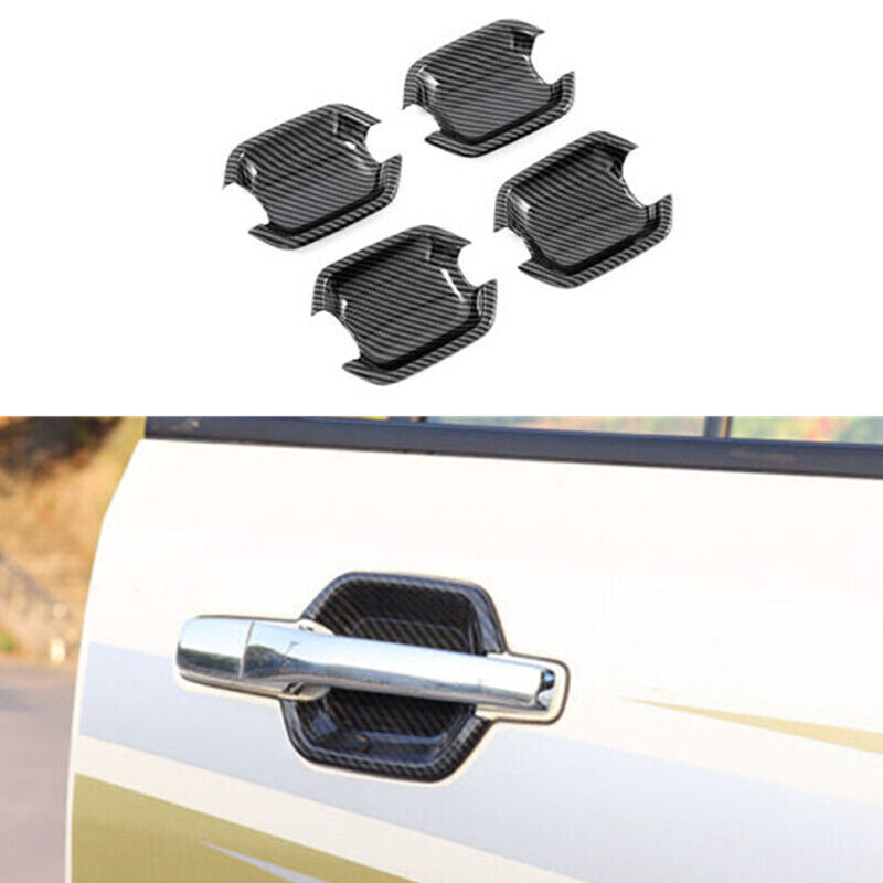 Carbon Fiber Door Handle Bowl Cover Trim for Mitsubishi Montero Pajero 2009-2021