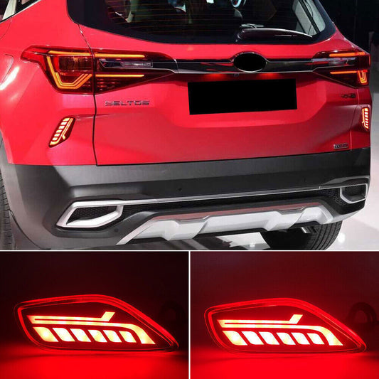 for Kia Seltos 2019-2021 LED Rear Bumper Reflector Light DRL Brake Lamp New B n
