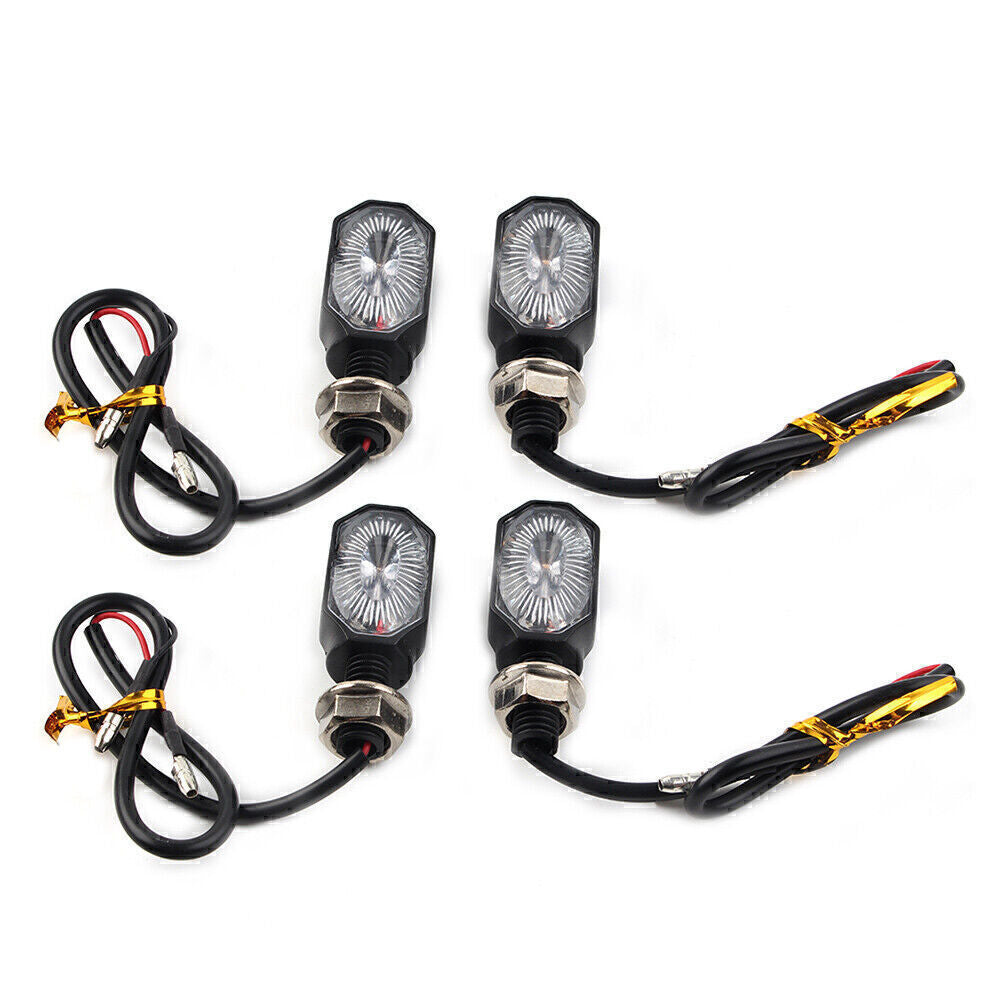 4Pcs for Mini Motorcycle 12V LED Turn Signal Blinker Amber Light Indicator Q