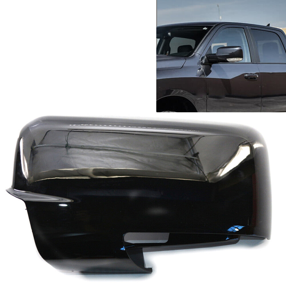 Mirror Covers W/ Bottom Turn Signal Cutout for Dodge for Ram 1500 2013-2018 Black L