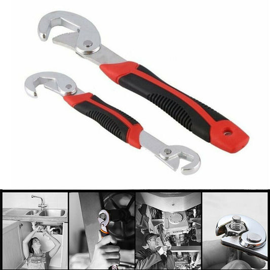 2x Car Portable Adjustable Quick Snap Grip Wrench Wrench Hand Universal Tool Set