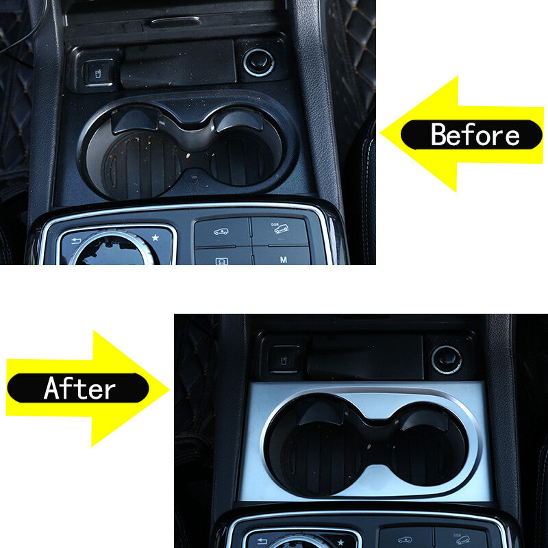 Silver ABS center console cupholder cover for GL, GLE, GLS, ML (2013-19) n