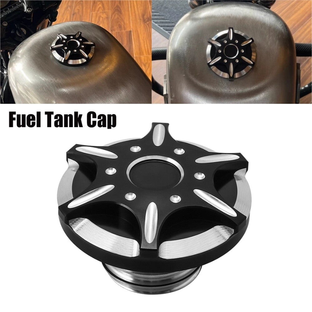 CNC Edge Cut Cross Fuel Gas Tank Oil Cap Cover Fit for Harley Sportster 1200 883
