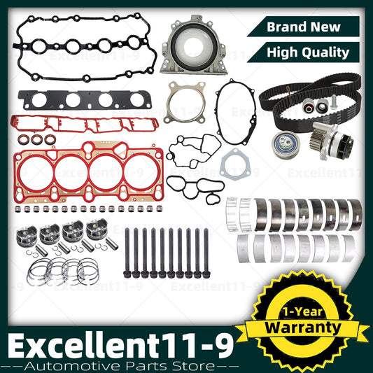Engine rebuild repair kit with piston Φ82.5 mm seal timing suitable for 2.0 volt for Audi AXX BWA BPY- n