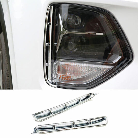 Chrome Front bumper Fog lamp Air Inlet Cover Trim for Hyundai Santa Fe 2019-2020