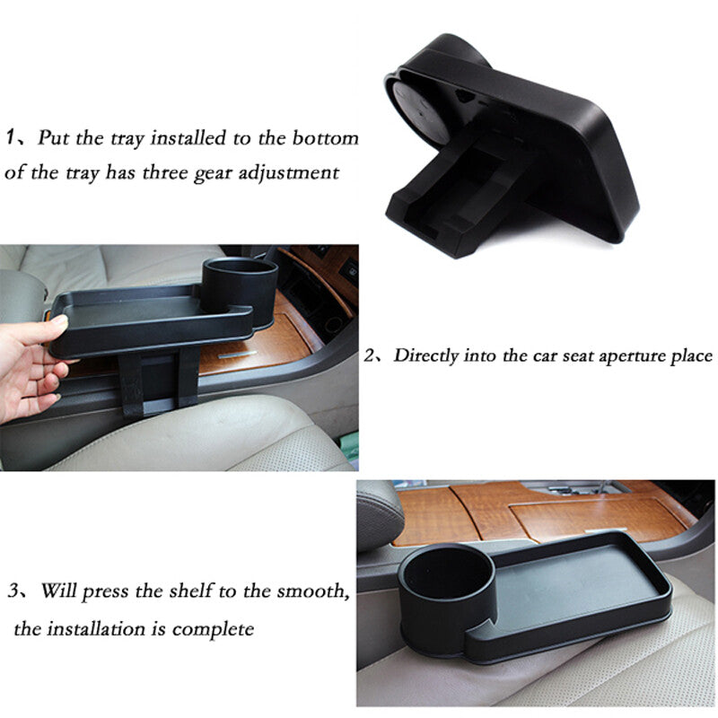 Car and truck for seat seam wedge cup/beverage bottle holder storage box bracket black - n