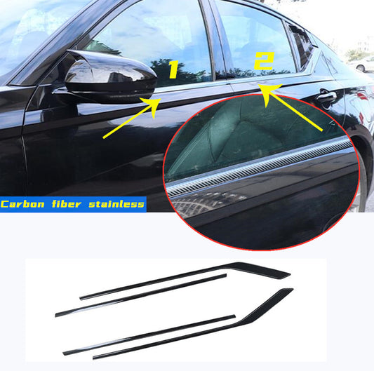 for Nissan Altima 2019-22 Carbon Fibre Steel Bottom Window Frame Sill Trim Cover