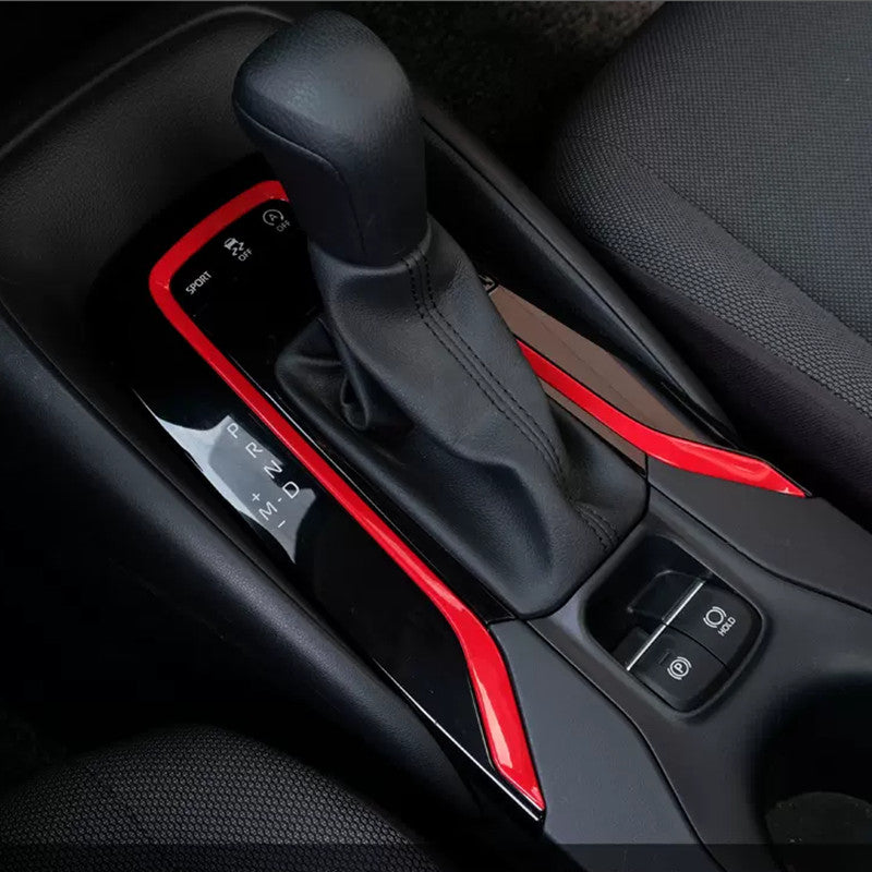 Red Console Gear Shift Box Panel Trim for COROLLA 2019-2024 v